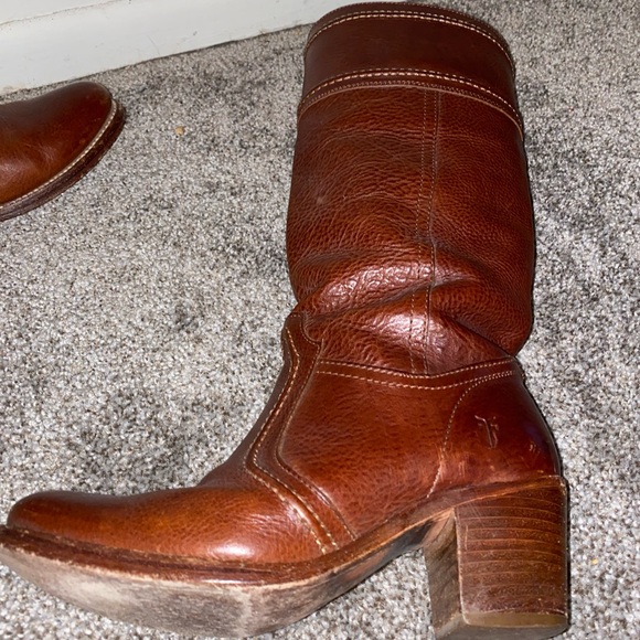 Frye 77230 Cognac Jane Pull-On Riding Boot Size 7.5 - Picture 3 of 9